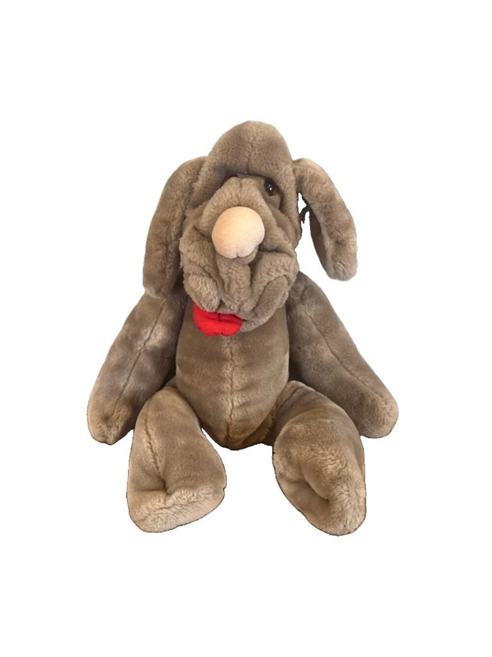 Vtg Ganz Bros 1981 Wrinkles Dog Gray Puppet Stuffed Plush Animal No Clothes 18"